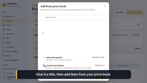 Proposals and the price book: FieldPix how-to video